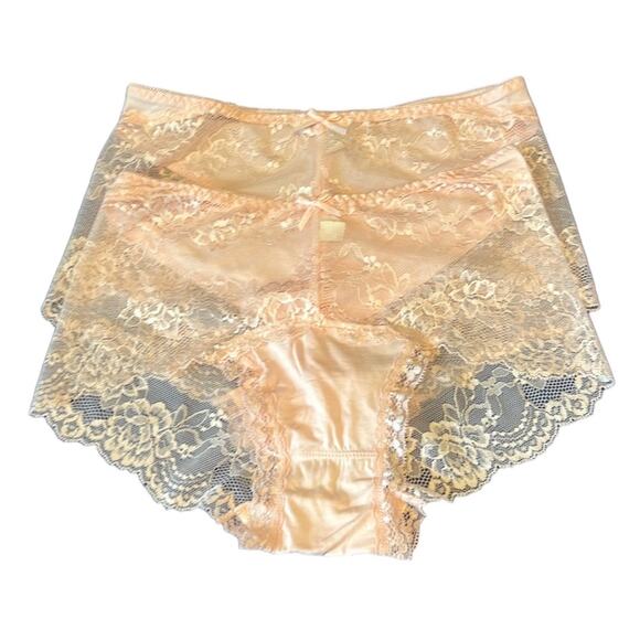 Set of 2: Light Pink Sexy Floral Lacey Cheeky Panties - Picture 1 of 12